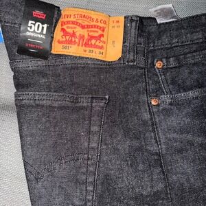 Levi Strauss 501 Original Stretch Black Mens Jeans W33 L34